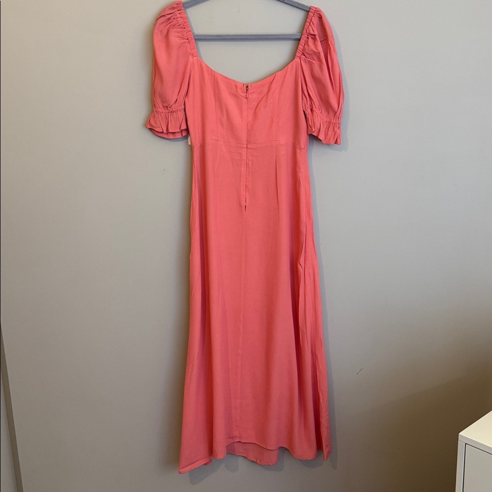 WEWOREWHAT Puff Sleeve Dress, Coral, size 6 - Picture 9 of 12